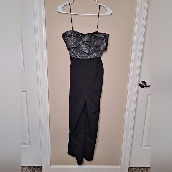 Sam Edelman Strapless Gray and Black Jumpsuit - Picture 3 of 8